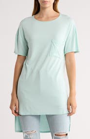 GO COUTURE Short Sleeve High-Low Tunic Top