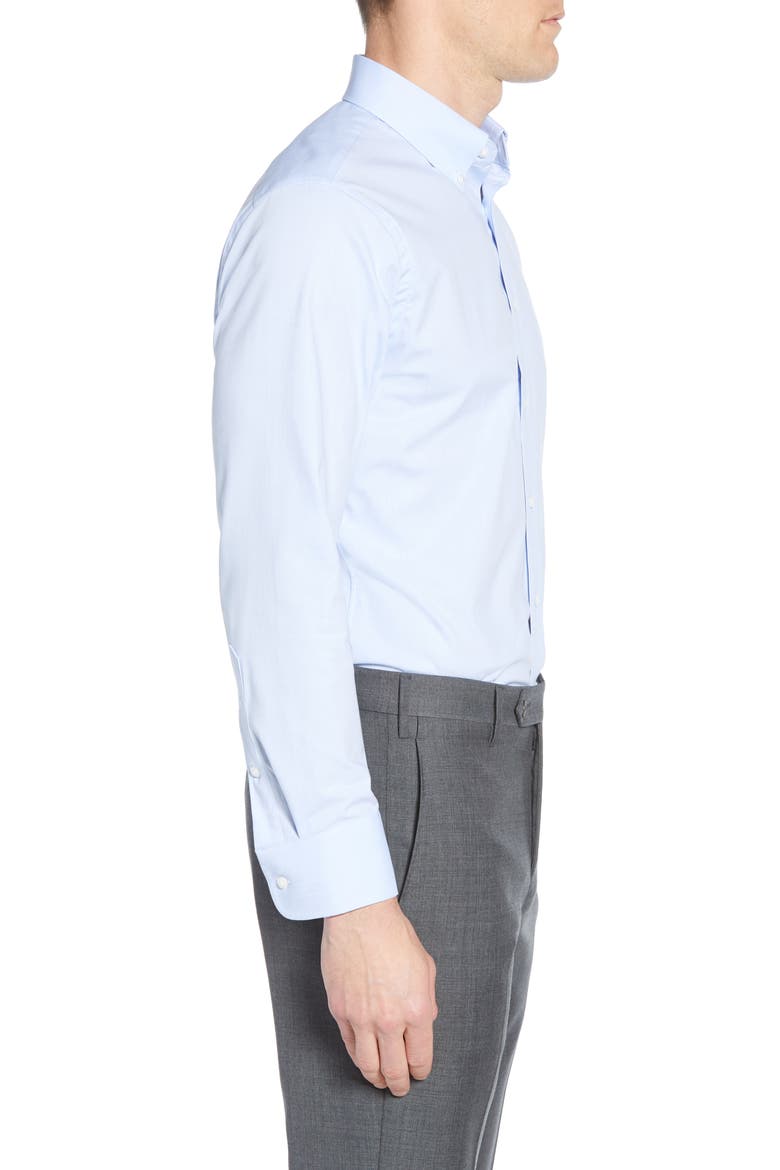 Tech-Smart Trim Fit Stretch Pinpoint Dress Shirt, Alternate, color, BLUE XENON