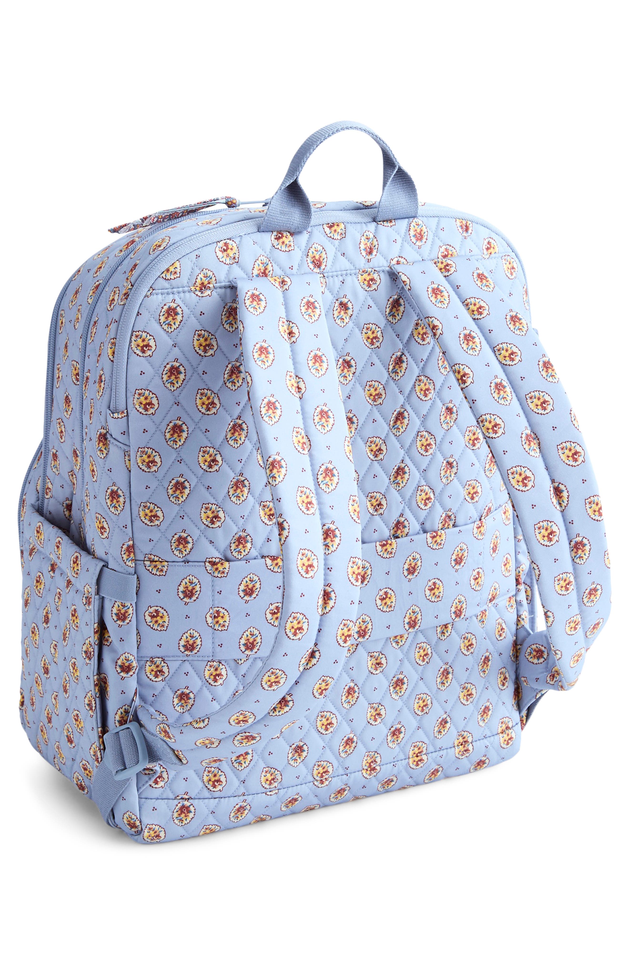 Large Bancroft Quilted Backpack, Alternate, color, BLUE LEAF