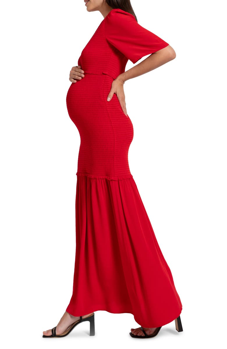 Seraphine Smocked Maternity-to-Nursing Maxi Dress, Alternate, color, 