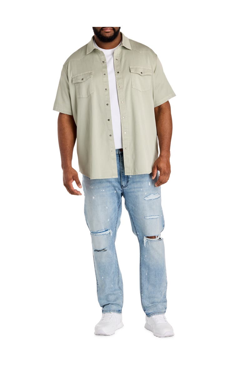 True Nation by DXL Big & Tall Western-Inspired Sport Shirt, Alternate, color, Belgian Block
