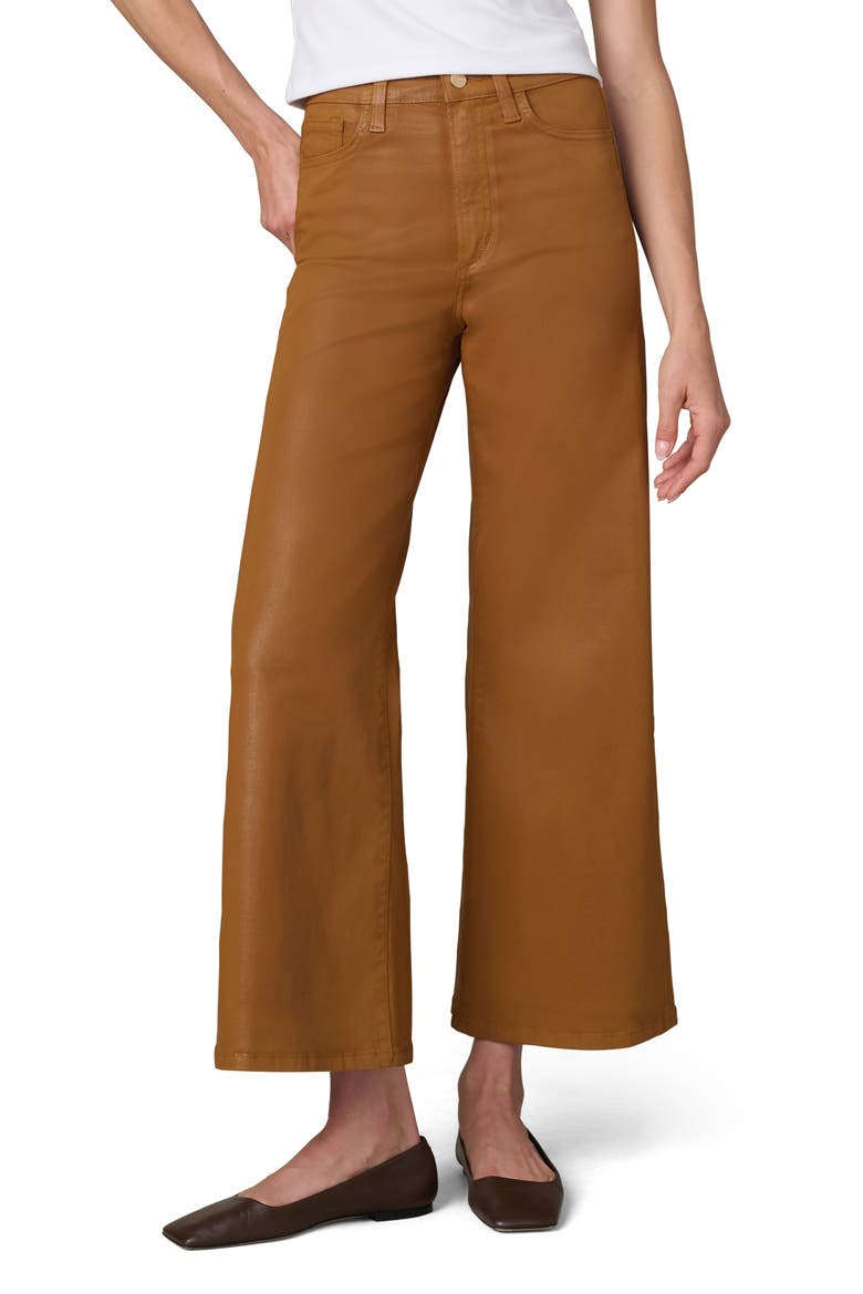 The Mia Coated High Waist Ankle Wide Leg Jeans, Main, color, BRONZE BROWN