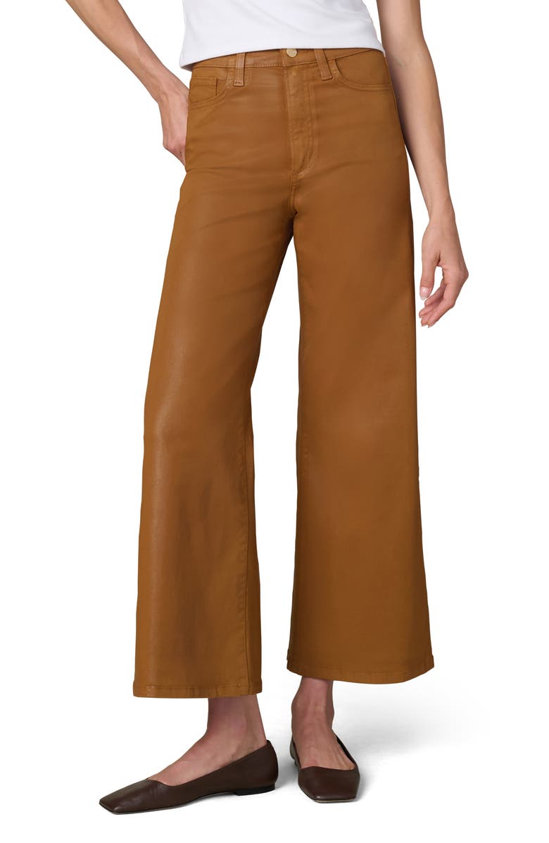 Joe's The Mia Coated High Waist Ankle Wide Leg Jeans, Main, color, Bronze Brown