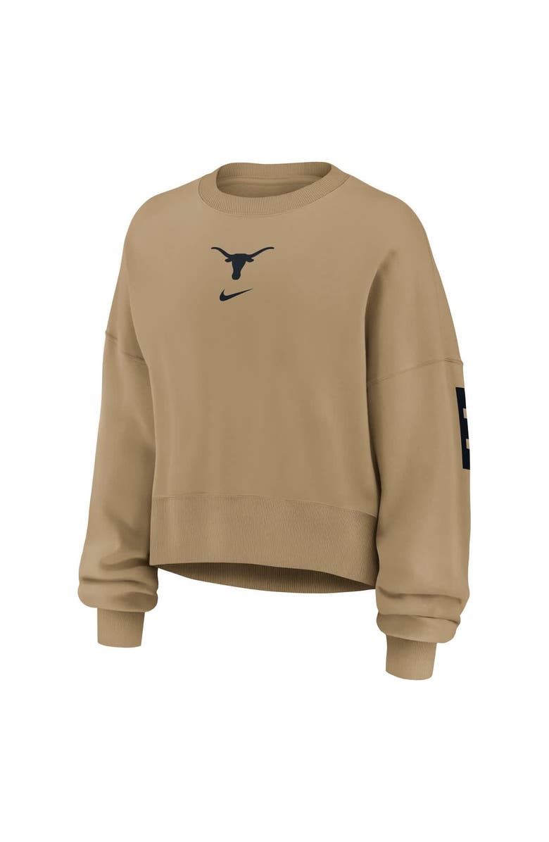 Nike Women's Nike Tan Texas Longhorns Oversized Phoenix 2-Hit Pullover Sweatshirt, Alternate, color,