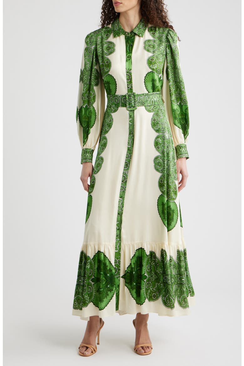 green paisley shirt dress Tara Print Shirt Dress