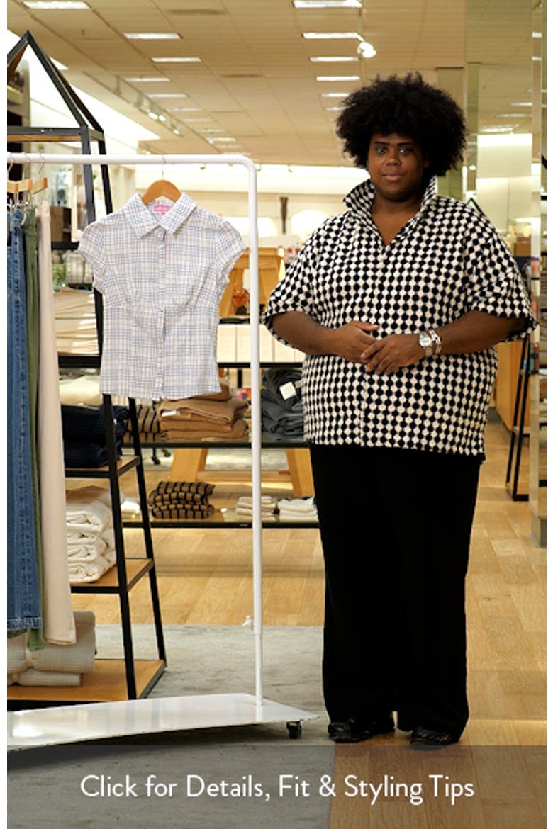 Naiah Plaid Short Sleeve Tailored Button-Up Shirt video