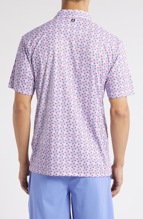 Swannies Sutton Print Golf Polo In Iris