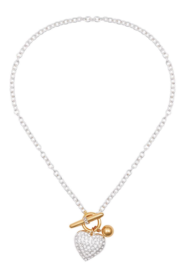 Two-Tone Crystal Toggle Pendant Necklace, Alternate, color, TWO TONE