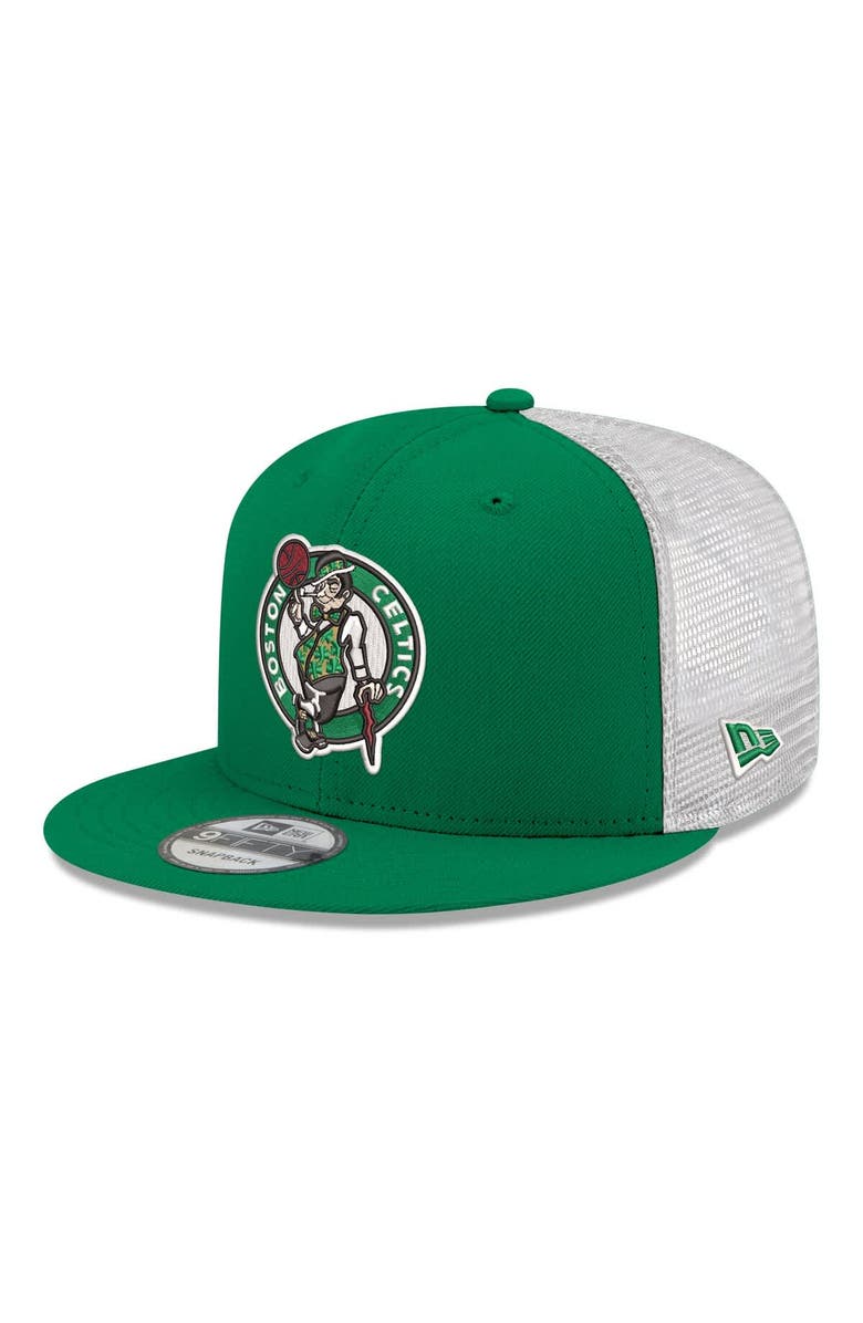 New Era Men's New Era Kelly Green Boston Celtics Core Logo Meshback 9FIFTY Snapback Hat, Main, color, Kelly Green