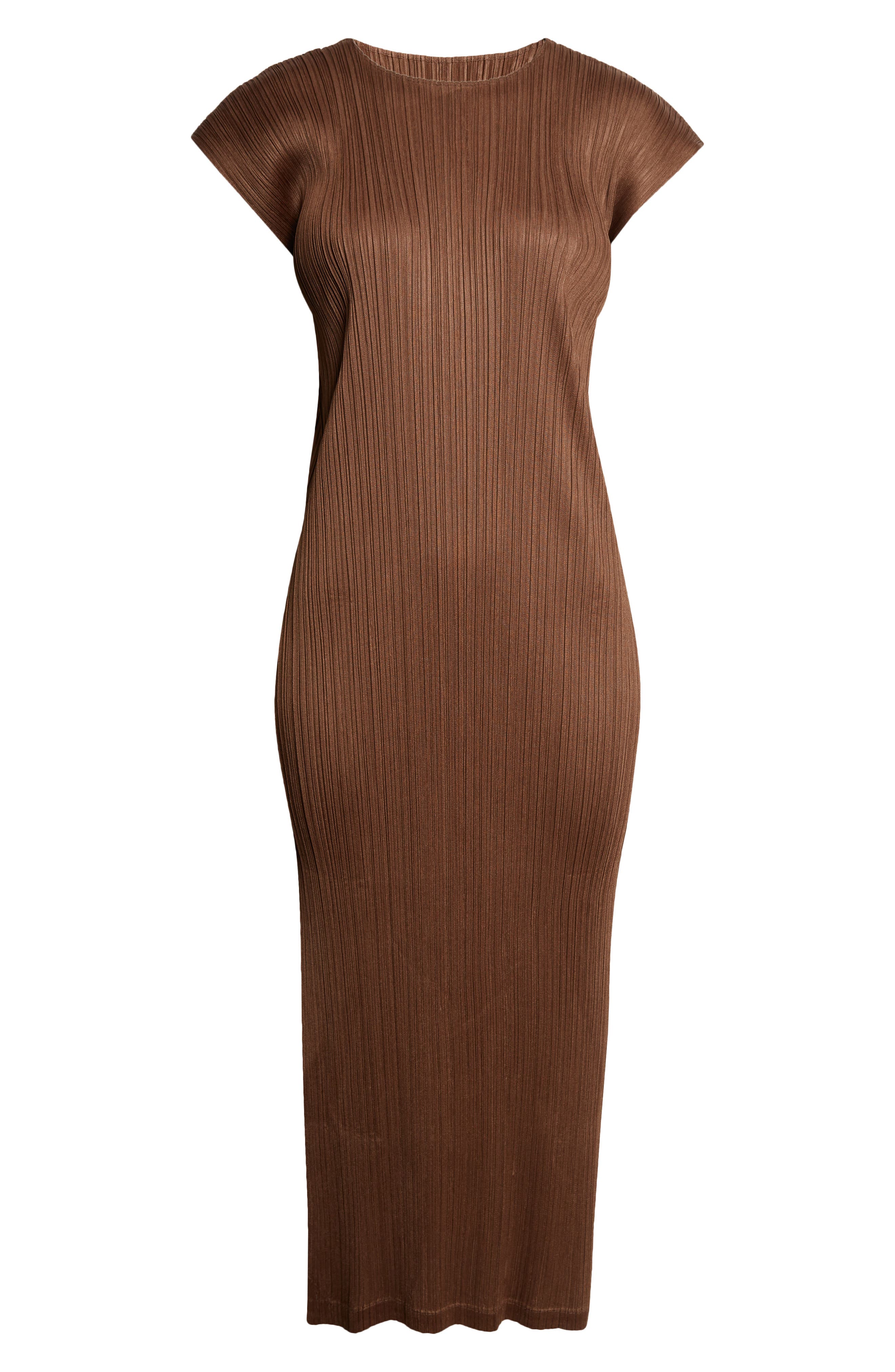 Pleats Please Issey Miyake Swing Solid Pleated Midi Dress (Women