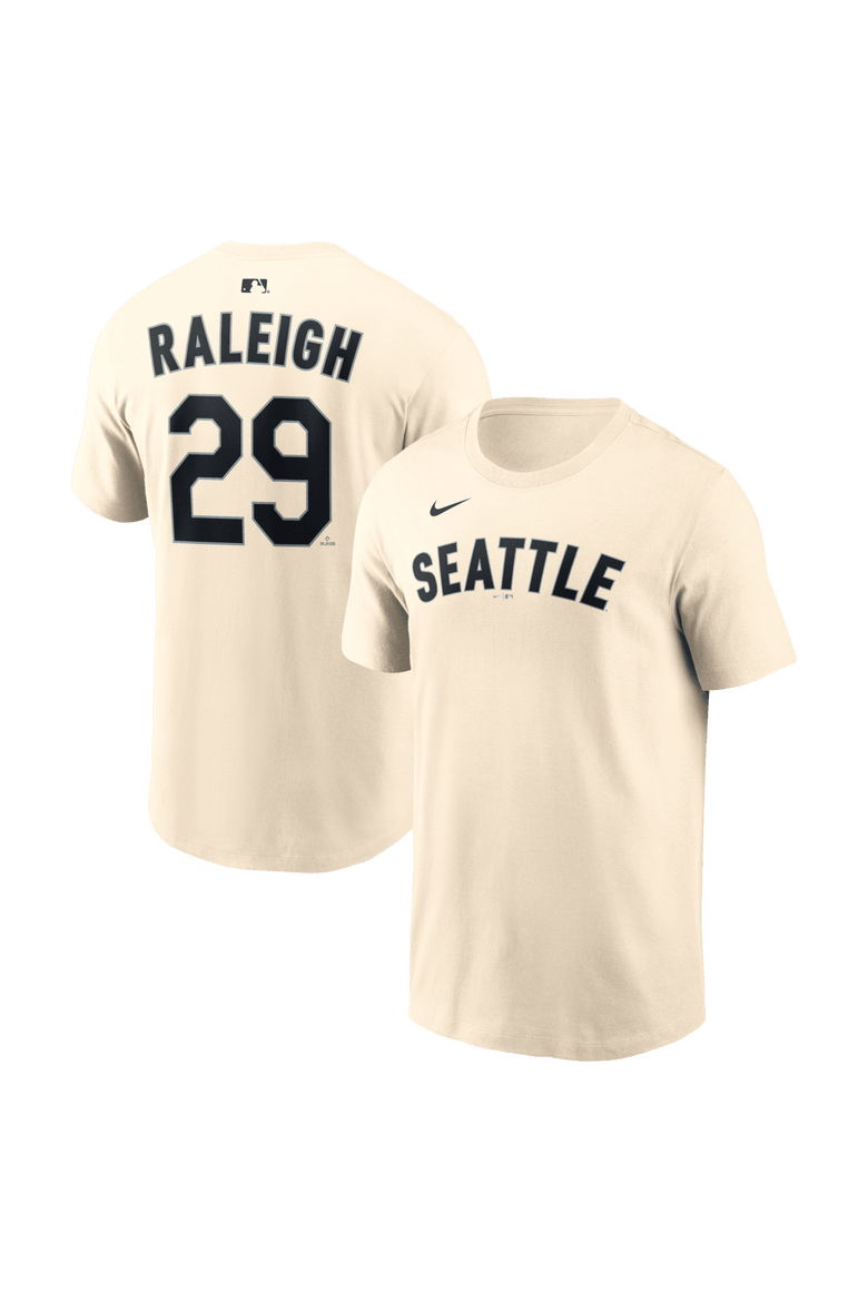 Men's Nike Cal Raleigh Natural Seattle Mariners Name & Number T-Shirt, Main, color, Natural