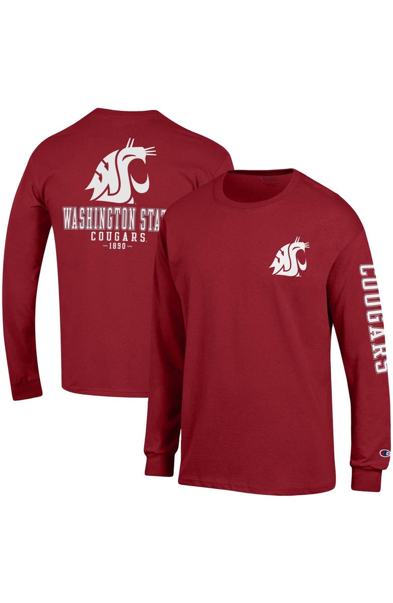 Champion Men's Champion Crimson Washington State Cougars Team Stack Long Sleeve T-Shirt, Alternate, color, Crimson