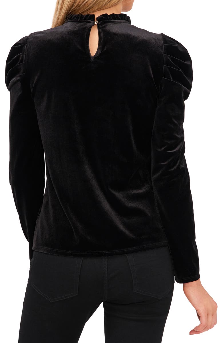 CeCe Puff Shoulder Velvet Top, Alternate, color, 