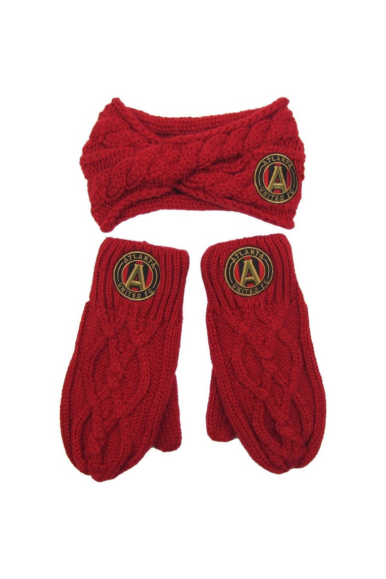 Women's ZooZatz Atlanta United FC Headband & Mittens Set, Main, color, Crimson