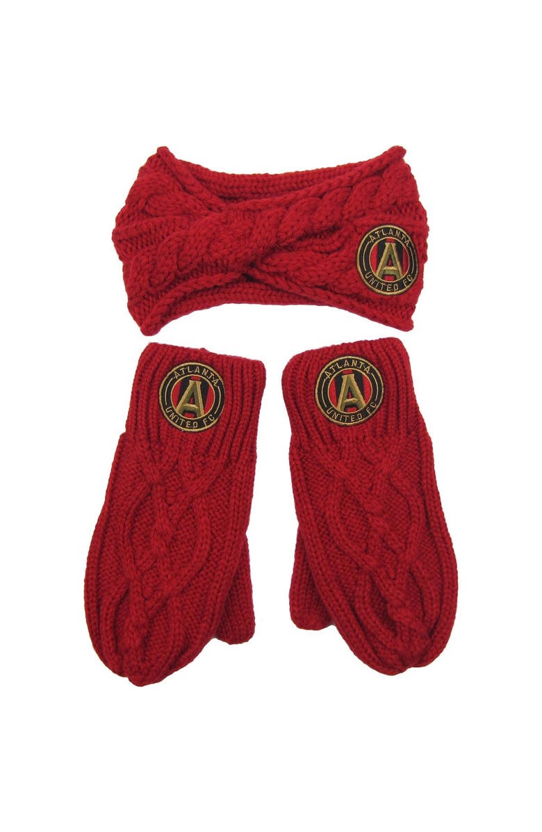 ZOOZATZ Women's ZooZatz Atlanta United FC Headband & Mittens Set, Main, color, Crimson