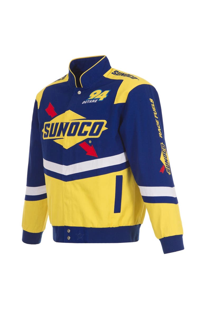 Men's JH Design  Royal/Yellow NASCAR Sunoco Full-Snap Twill Uniform Jacket, Alternate, color, Royal