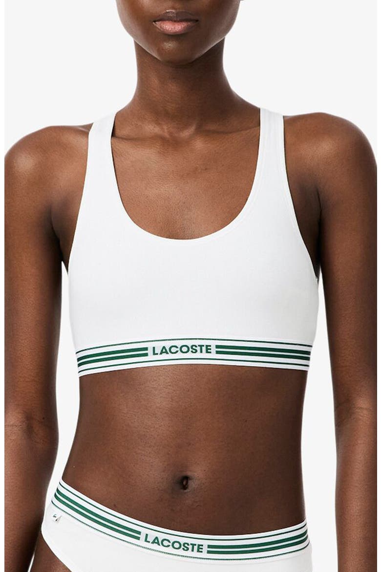 Racerback Padded Stretch Cotton Bralette, Main, color, WHITE