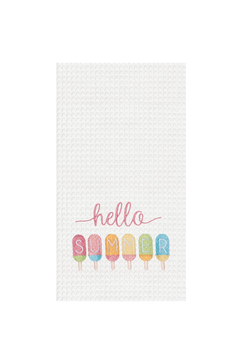 Hello Summer Popsicle Kitchen Waffle Handtowel, Main, color, Pink