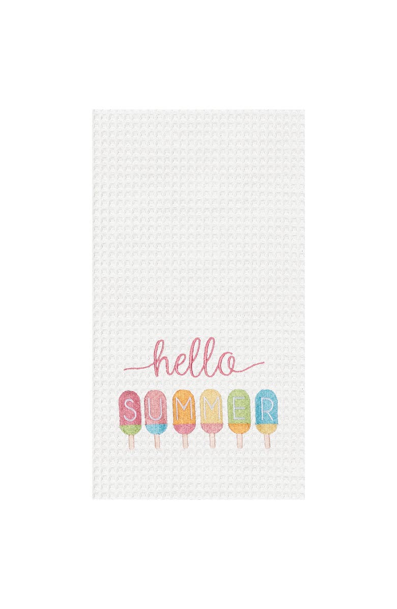 C&F Home Hello Summer Popsicle Kitchen Waffle Handtowel, Main, color, Pink