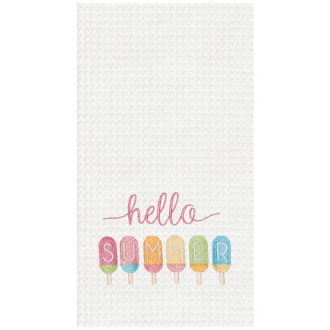 Hello Summer Popsicle Kitchen Waffle Handtowel