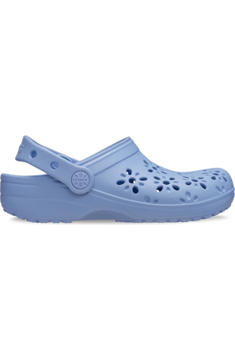 CROCS Kids' Classic Floral Cutout Clog, Alternate, color, Blue Haze