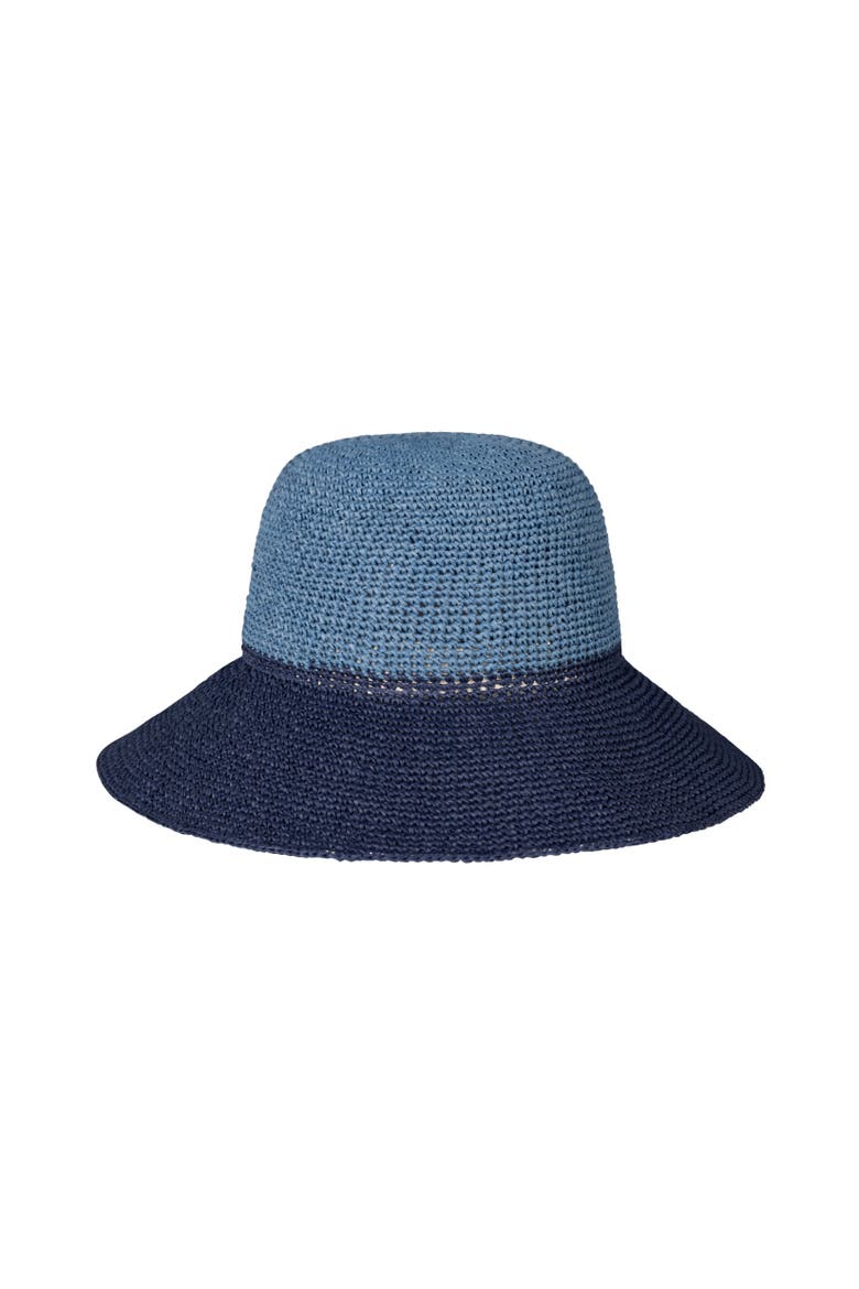 Color Block Crochet Bucket Hat, Alternate, color, Navy/Blue