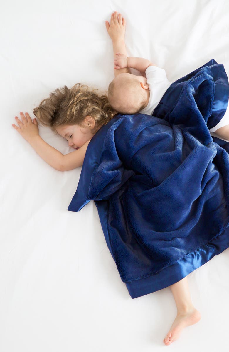Little Giraffe Luxe Baby Blanket, Alternate, color, Denim