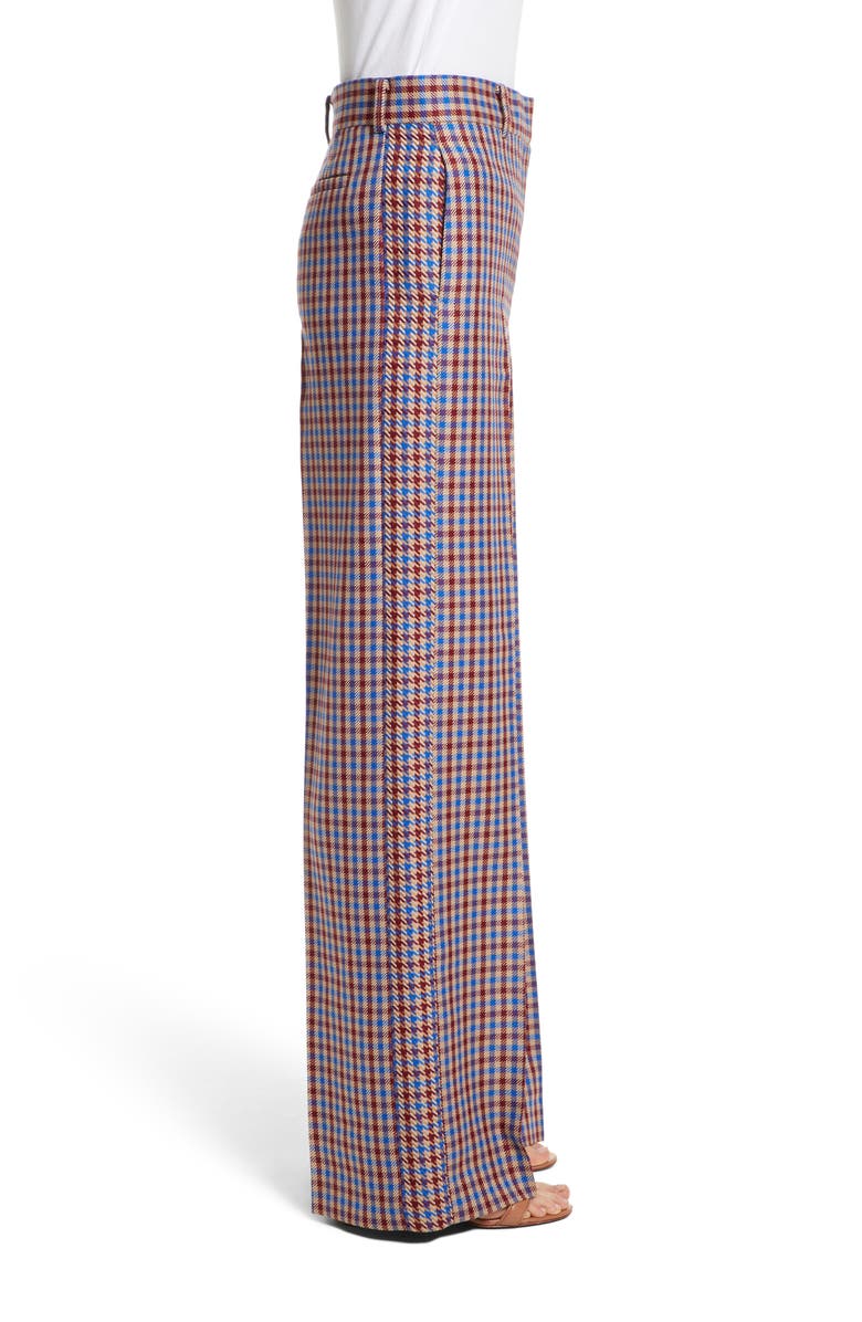 Tory Burch Ainsley Plaid Wide Leg Trousers, Alternate, color, 