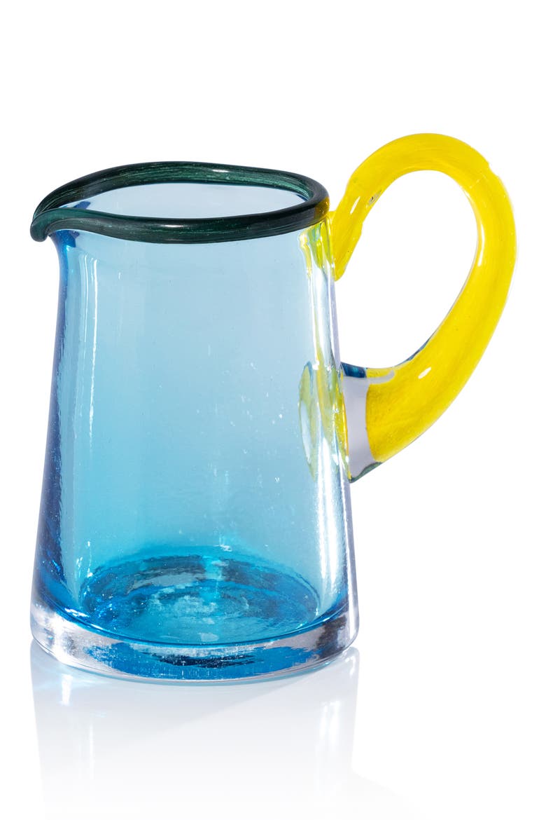 Small Glass Pitcher, Main, color, BLUE MULTICOLOR