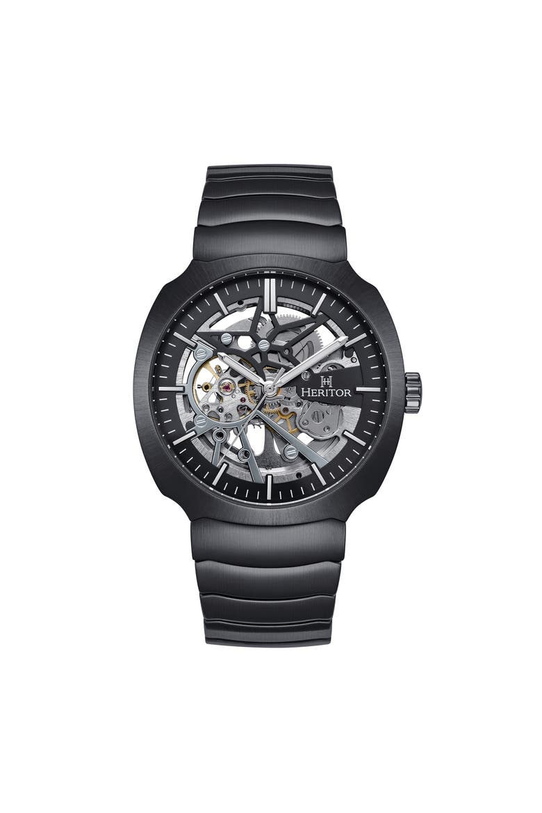 Magnus Stainless Steel-Band Watch, Main, color, Gunmetal