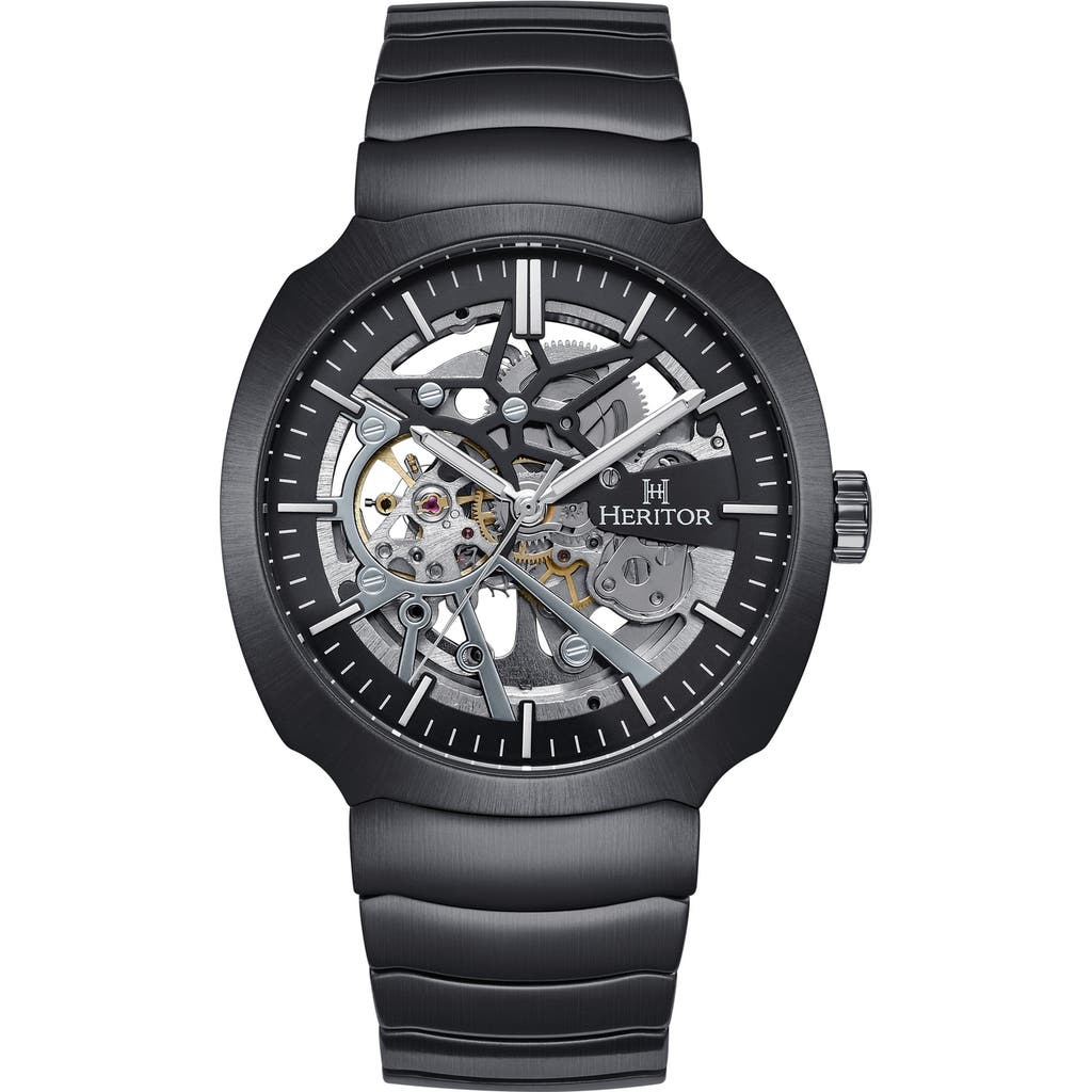 Heritor Automatic Magnus Stainless Steel-band Watch In Black