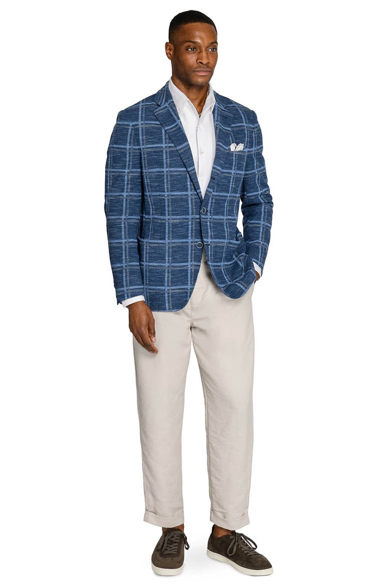 Macon Windowpane Texture Blazer, Alternate, color, BLUE