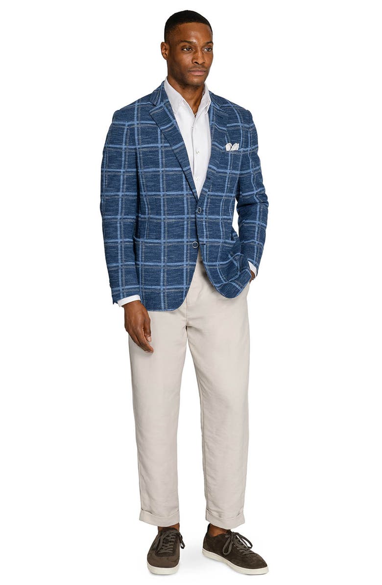 Brooklyn Brigade Macon Windowpane Texture Blazer, Alternate, color, Blue