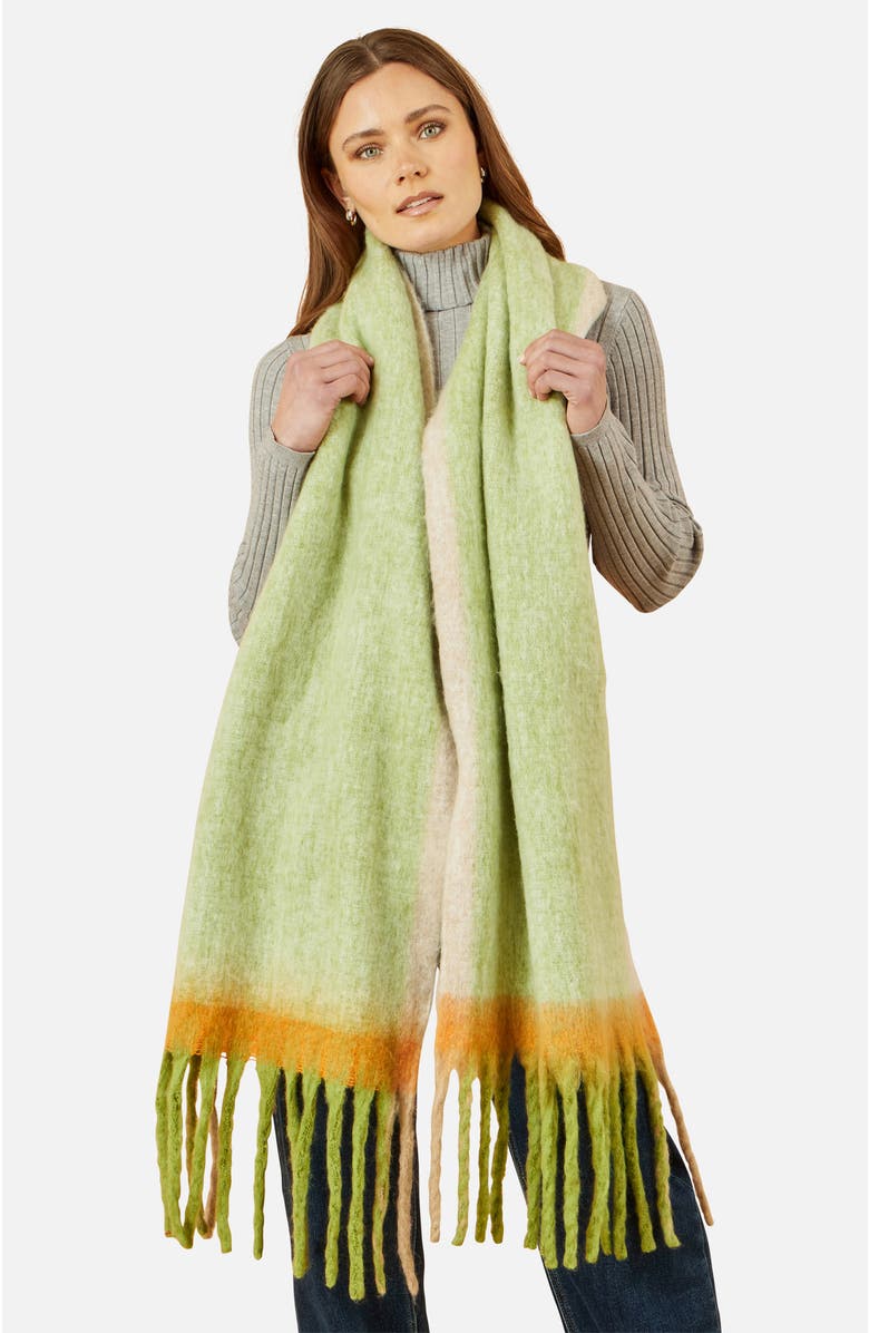 Yumi Super Soft Color Block Scarf, Main, color, Green