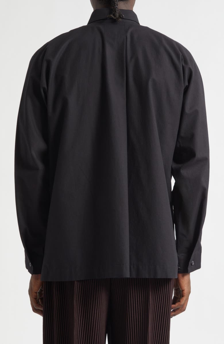 Homme Plissé Issey Miyake Streamlined Cotton Button-Up Shirt, Alternate, color, Black