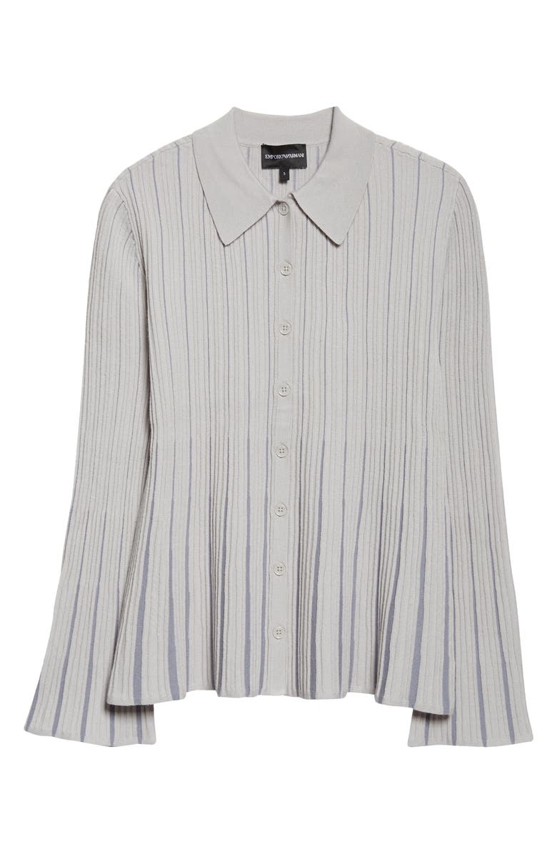 Emporio Armani Plated Cardigan, Main, color, Pearl