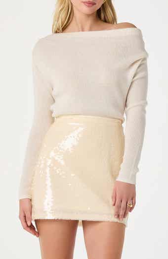 One-Shoulder Rib Sweater