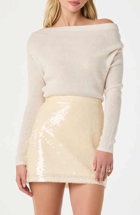 ASTR the Label One-Shoulder Rib Sweater