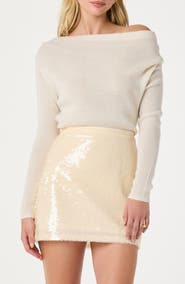 ASTR the Label One-Shoulder Rib Sweater