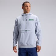 Nike Men's Nike Gray Seattle Seahawks Rivalries Collection Sideline Anorak Half-Zip Jacket