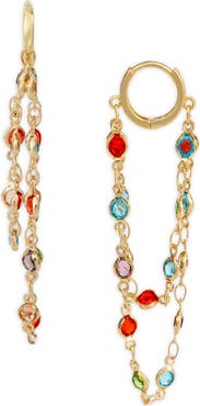 SAACHI Crystal Cascade Hoop Earrings