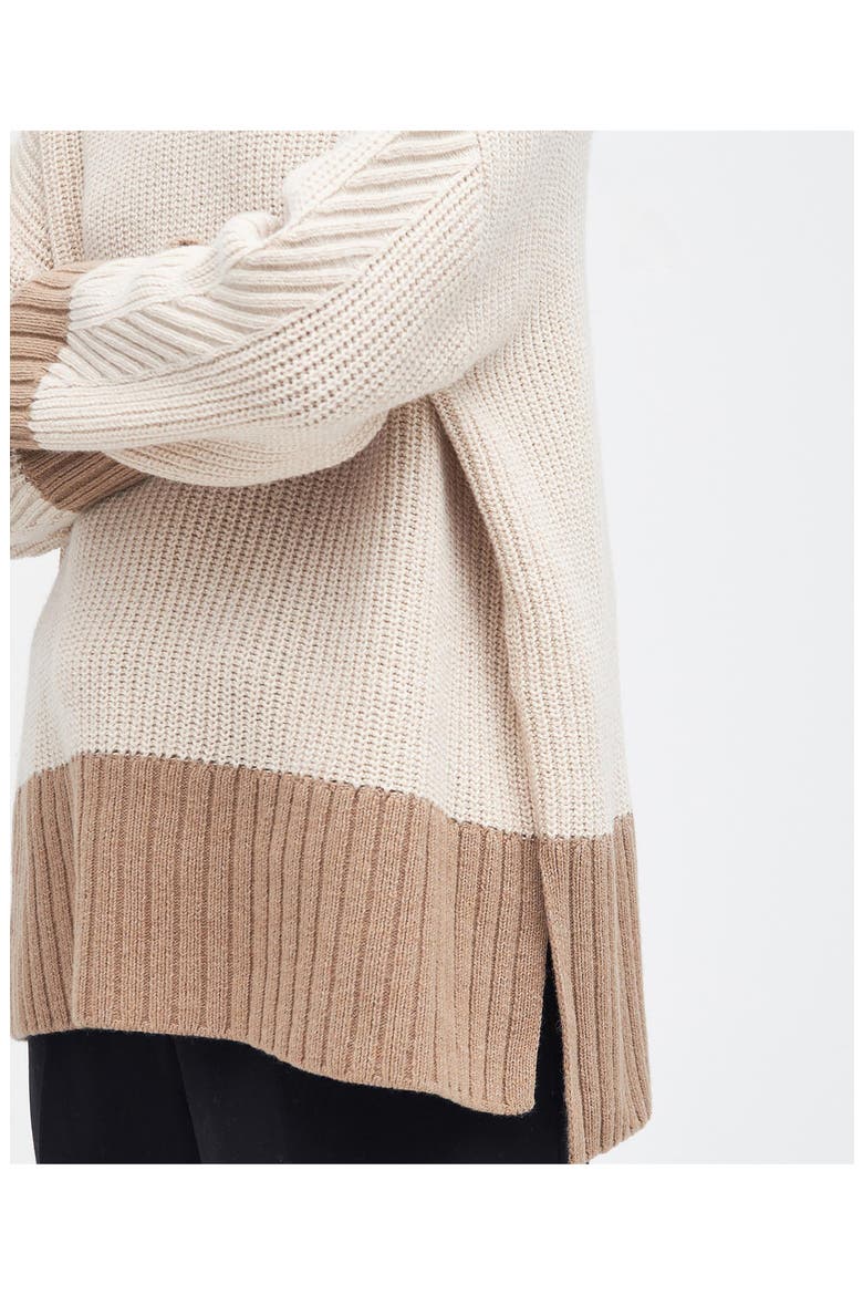 Elsa Cotton & Wool Blend Funnel Neck Sweater, Alternate, color, LT FAWN