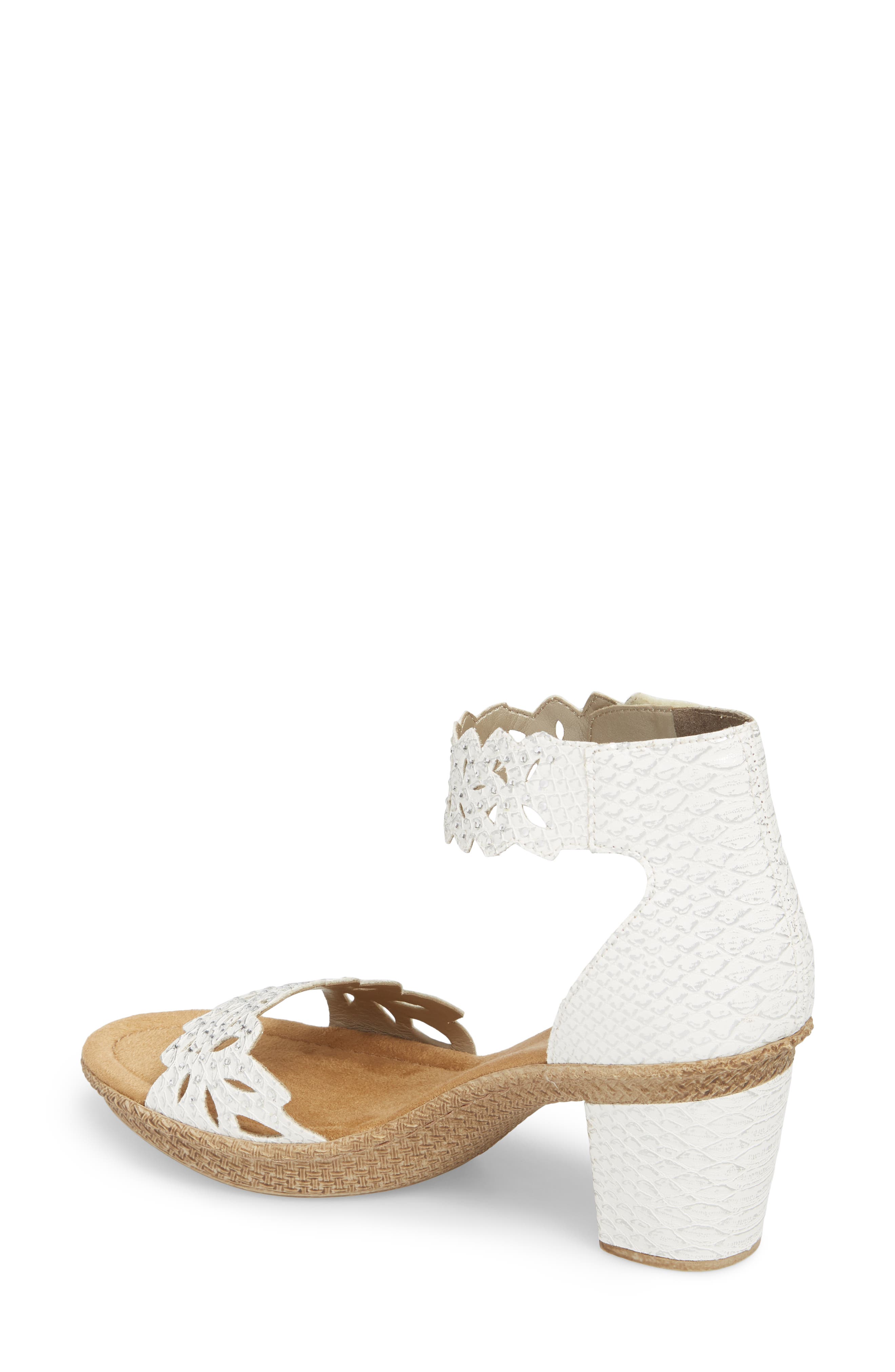 'Rabea' Sandal, Alternate, color, WHITE/ SILVER