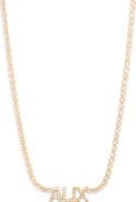 THE SIS KISS Custom Nameplate Crystal Tennis Chain Necklace