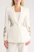 Cinq à Sept Cheyenne Rhinestone Paisley One-Button Blazer
