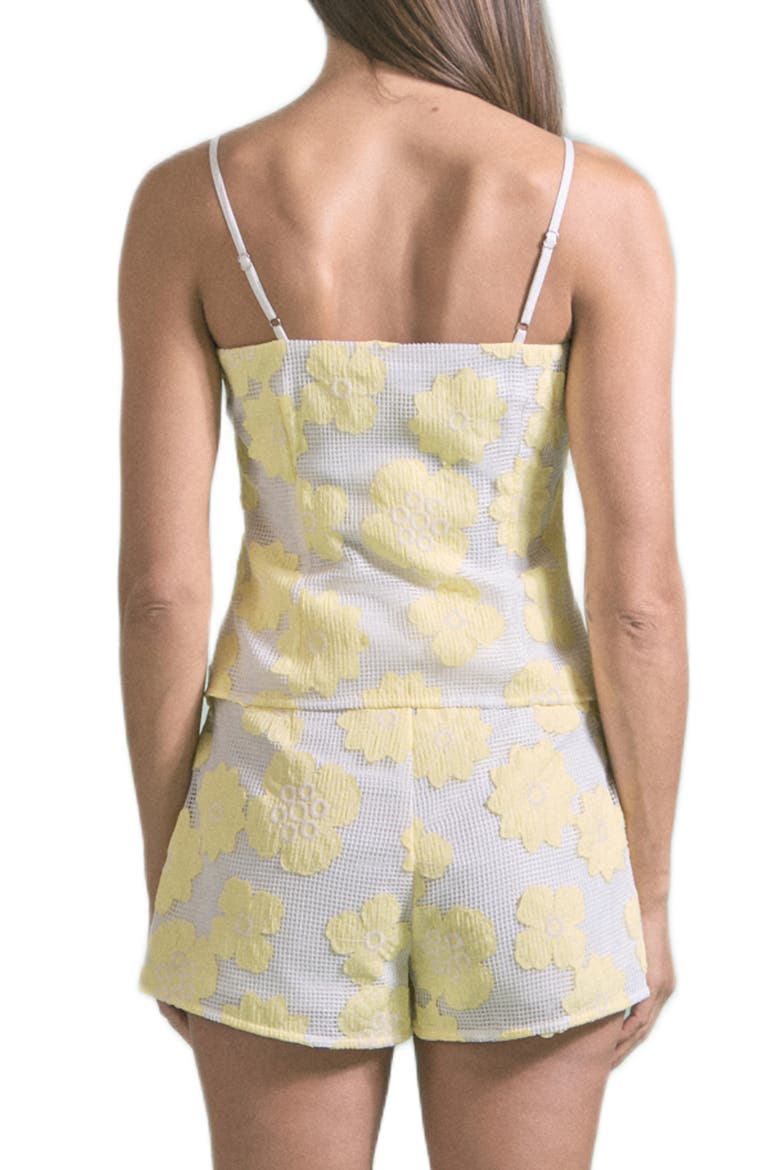 Floral Net Top, Alternate, color, WHITE/ YELLOW