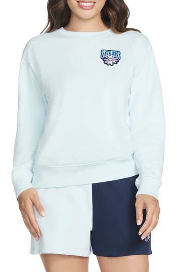 Skechers Uno Daisy Pullover Sweatshirt In Blue