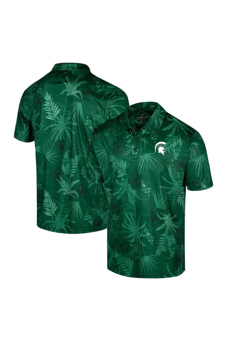 Men's Colosseum Green Michigan State Spartans Big & Tall Palms Polo, Main, color, Green
