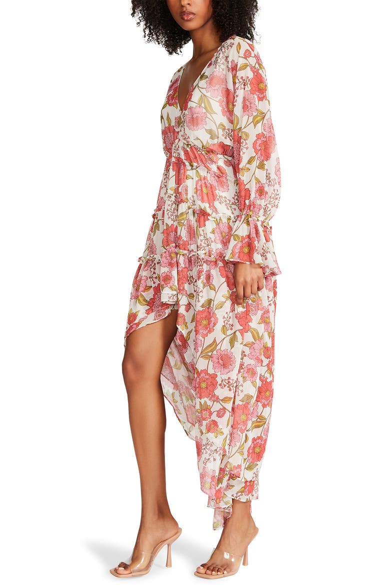 Sol Floral Long Sleeve High-Low Maxi Dress, Alternate, color, VINTAGE ROSE