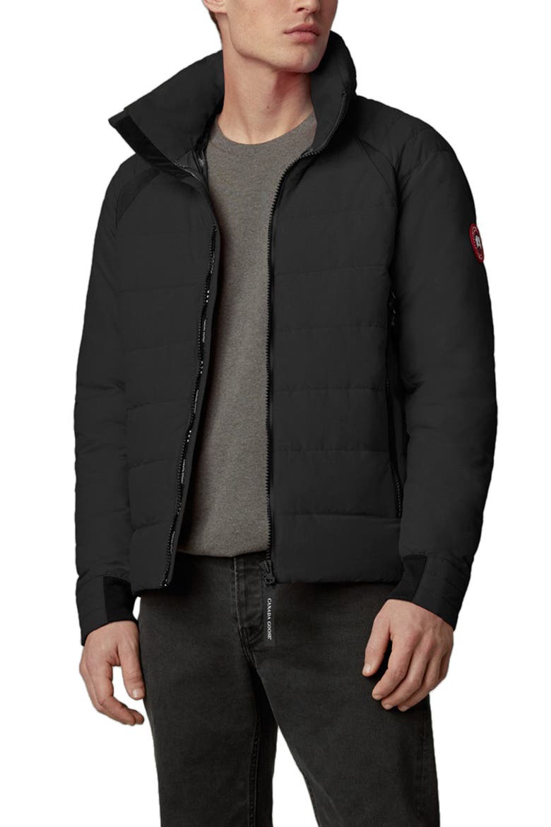 Updated Hybridge Base Hooded 750 Fill Power Down Jacket, Main, color, BLACK